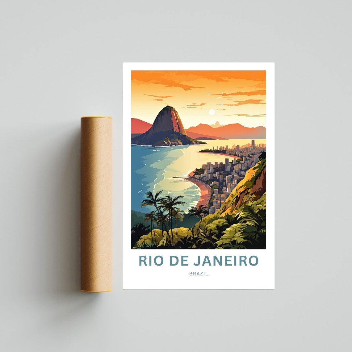Personalized Rio De Janiero Travel Print Rio De Janiero Poster Brazil Wall Art Framed Present Gift Brazil Present - Image 4
