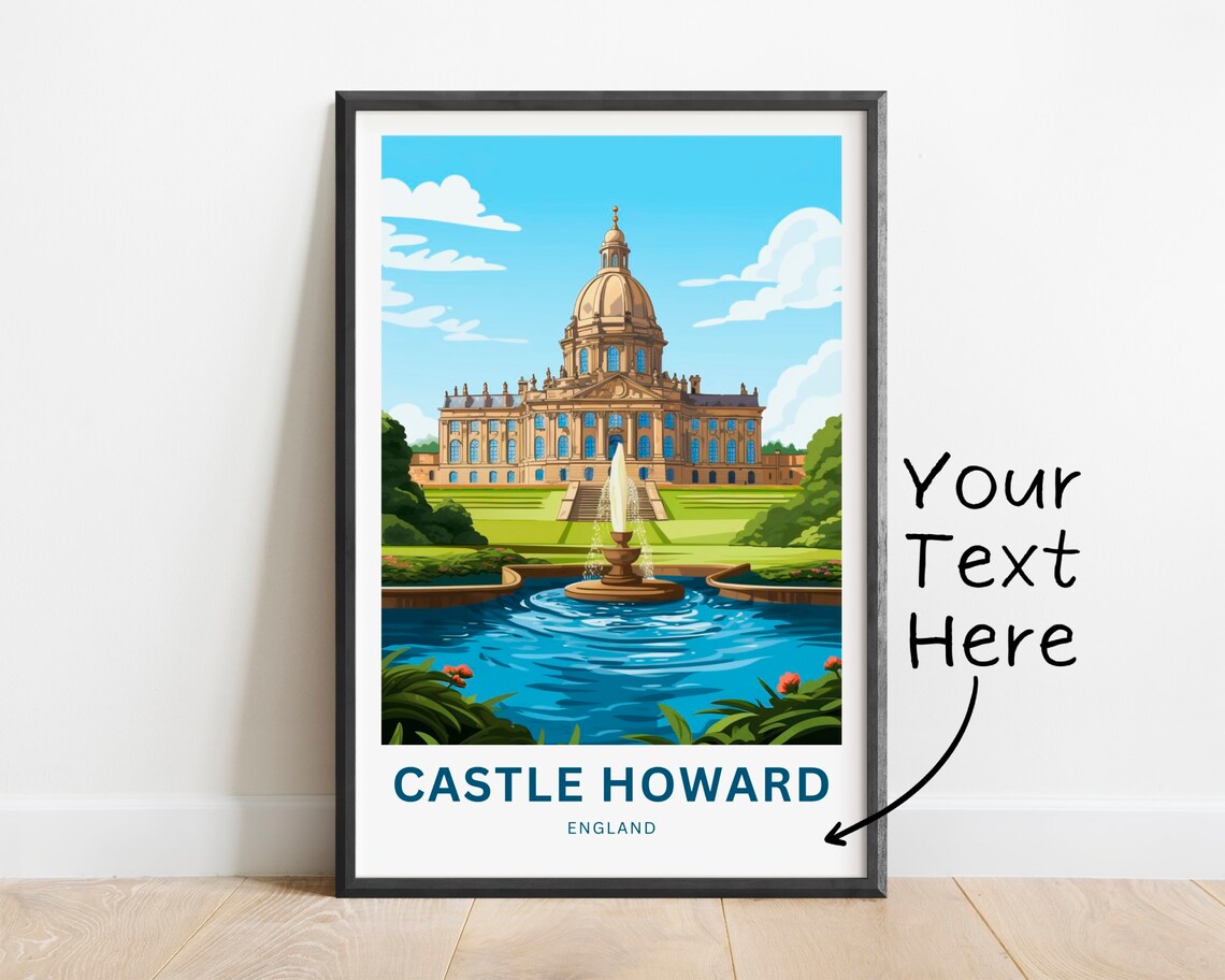 Personalized Castle Howard England Vintage Travel Poster Grand Estate