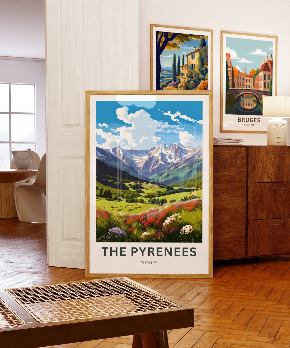 Personalized The Pyrenees Snowy Peaks Wildflower Meadow Poster - Image 5