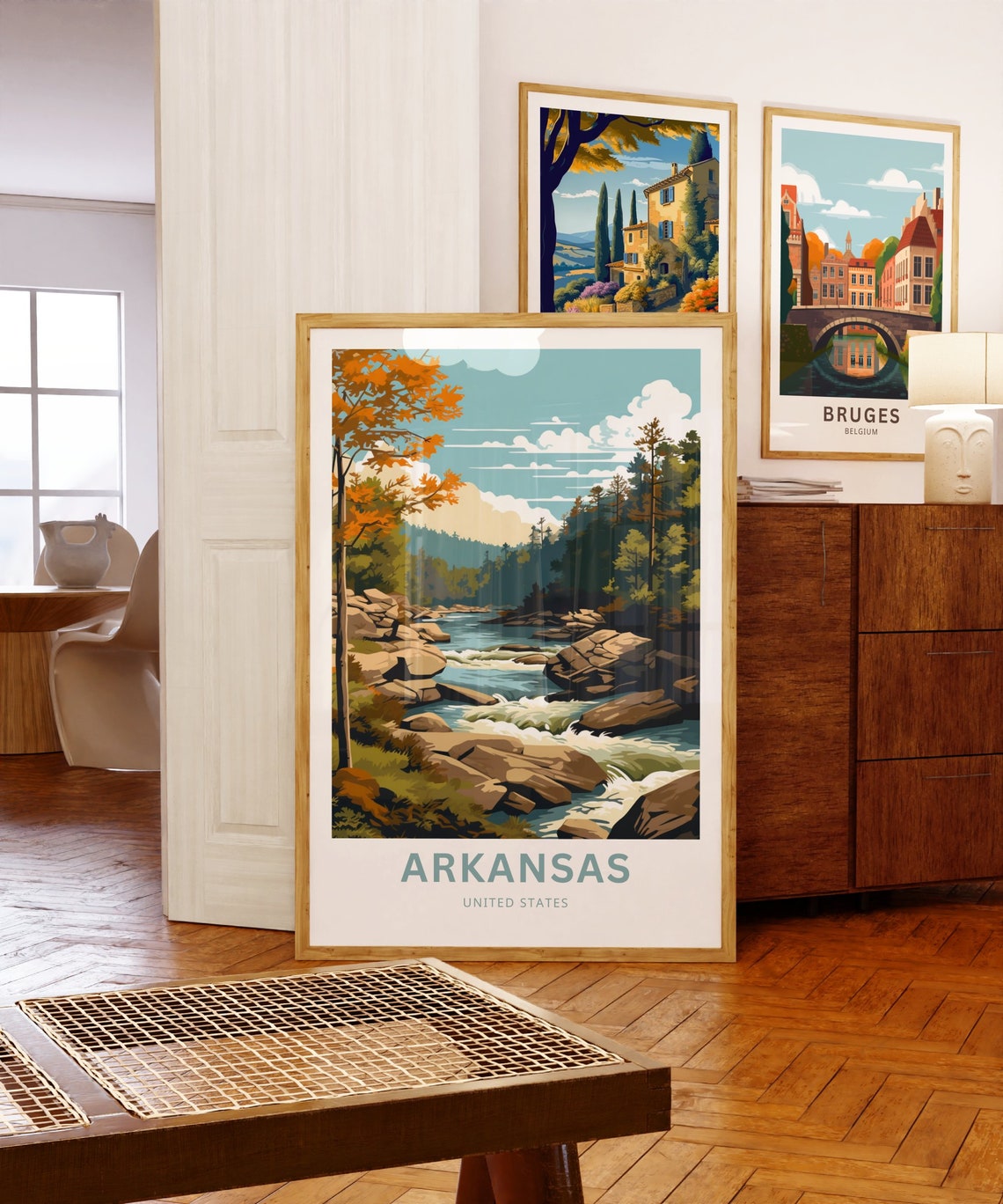 Personalized Arkansas Autumn River Rapids Custom Travel Poster - Image 5