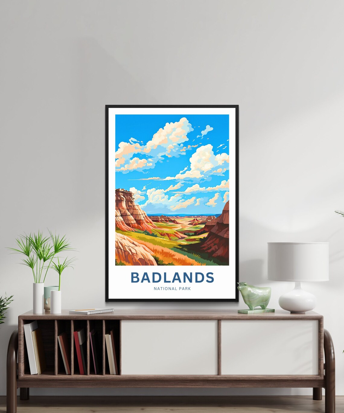 Badlands National Park Red Rock Canyon Valley Retro Travel Poster - Image 2