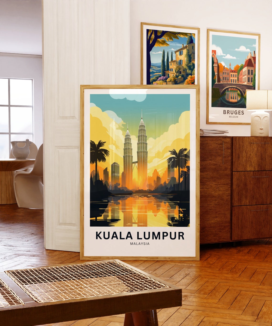 Kuala Lumpur Malaysia Petronas Towers Golden Sunset Cityscape Poster - Image 5