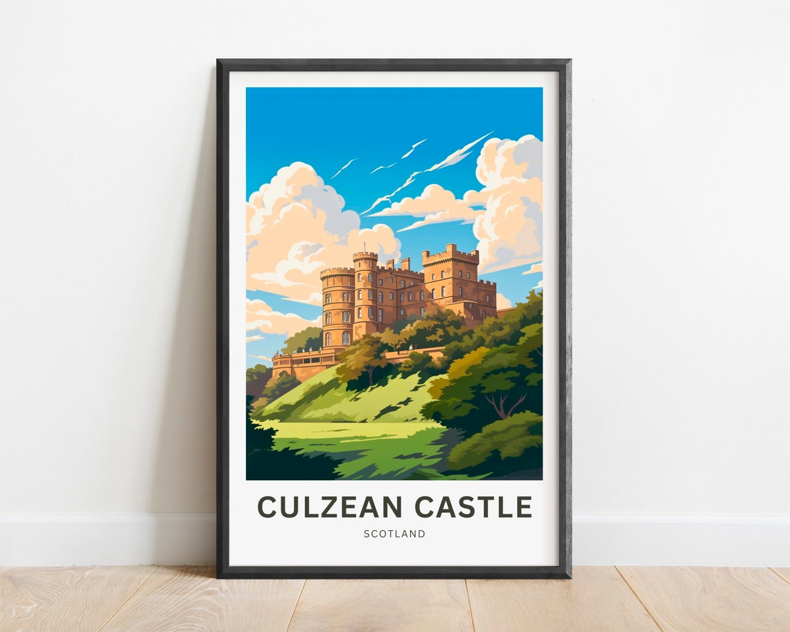 Culzean Castle Scotland Historic Castle on Wooded Hill Poster