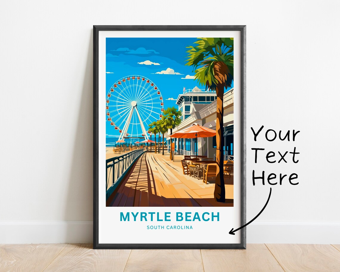 Myrtle Beach South Carolina Present Travel Poster - Image 3