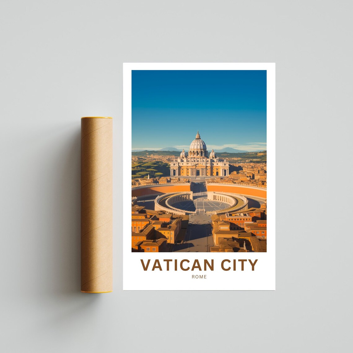 Vatican City Rome Aerial St Peters Square Panorama Travel Poster - Image 4