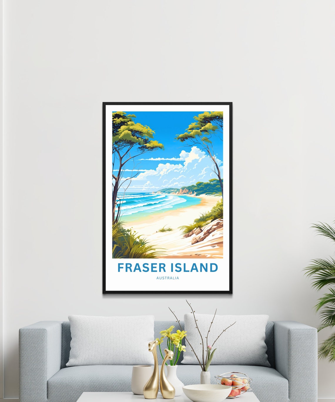 Fraser Island Australia Sandy Beach Ocean Waves Travel Poster - Image 3