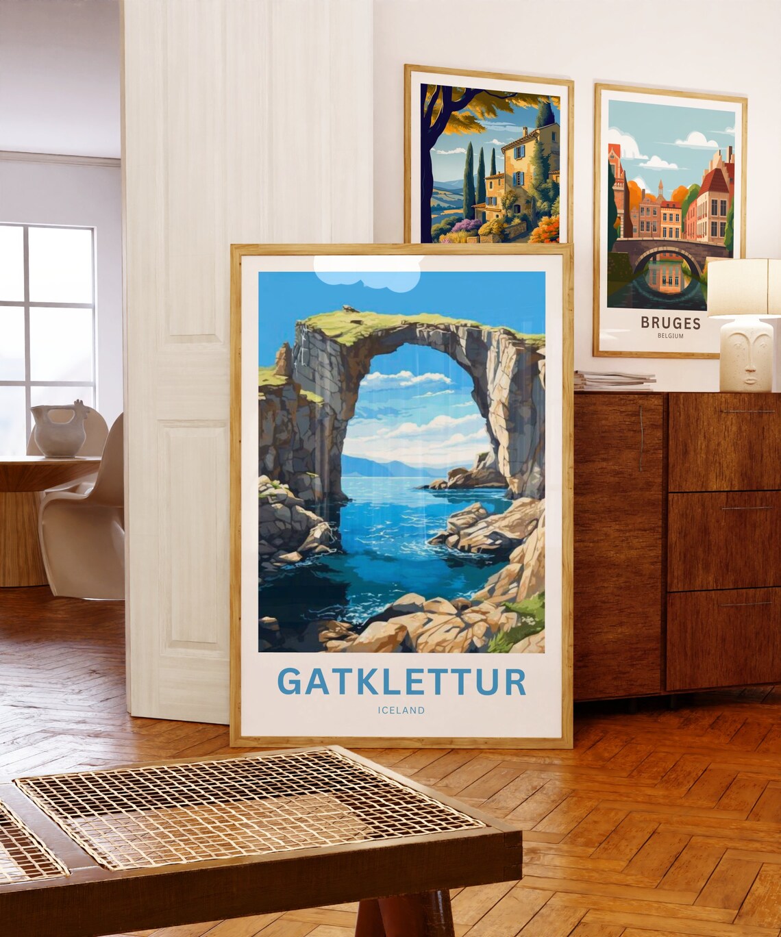Personalized Gatklettur Iceland Poster of Natural Rock Arch Art - Image 5