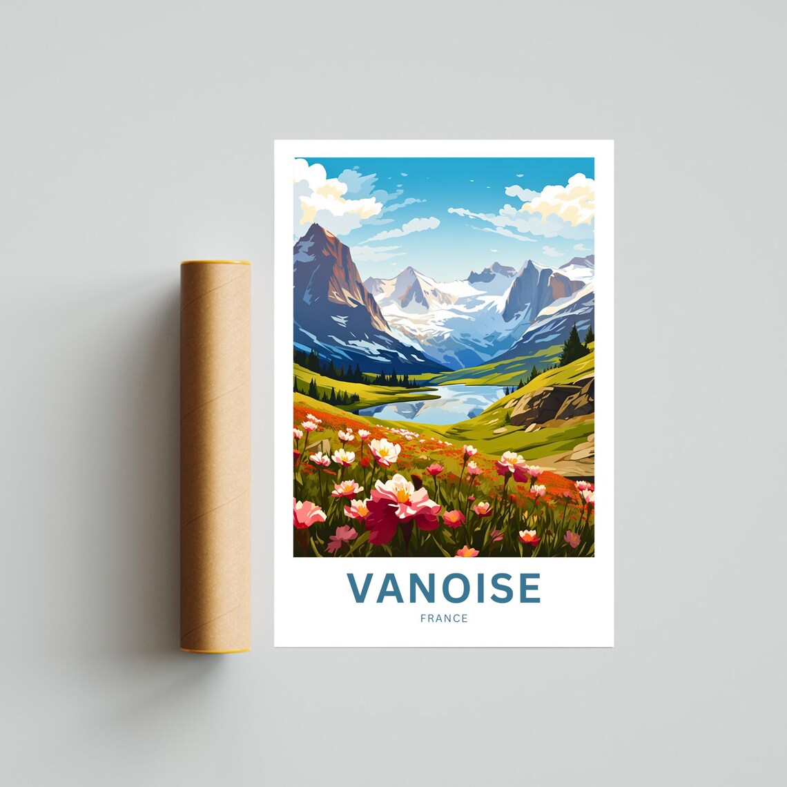 Vanoise France Alpine Lake Peaks Personalized Scenic Travel Poster - Image 4