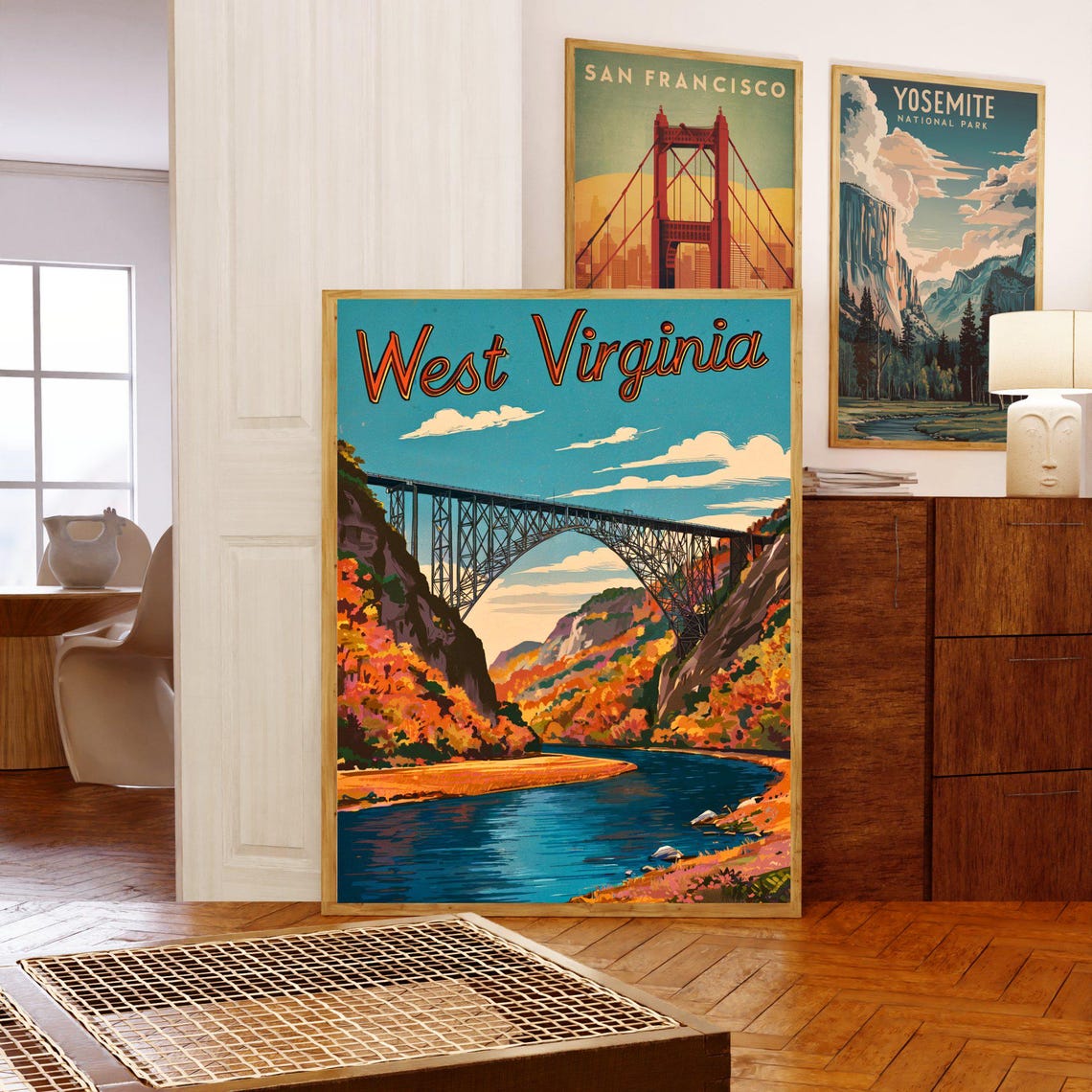 West Virginia New River Gorge Bridge In Glowing Autumn Colors Poster - Image 5