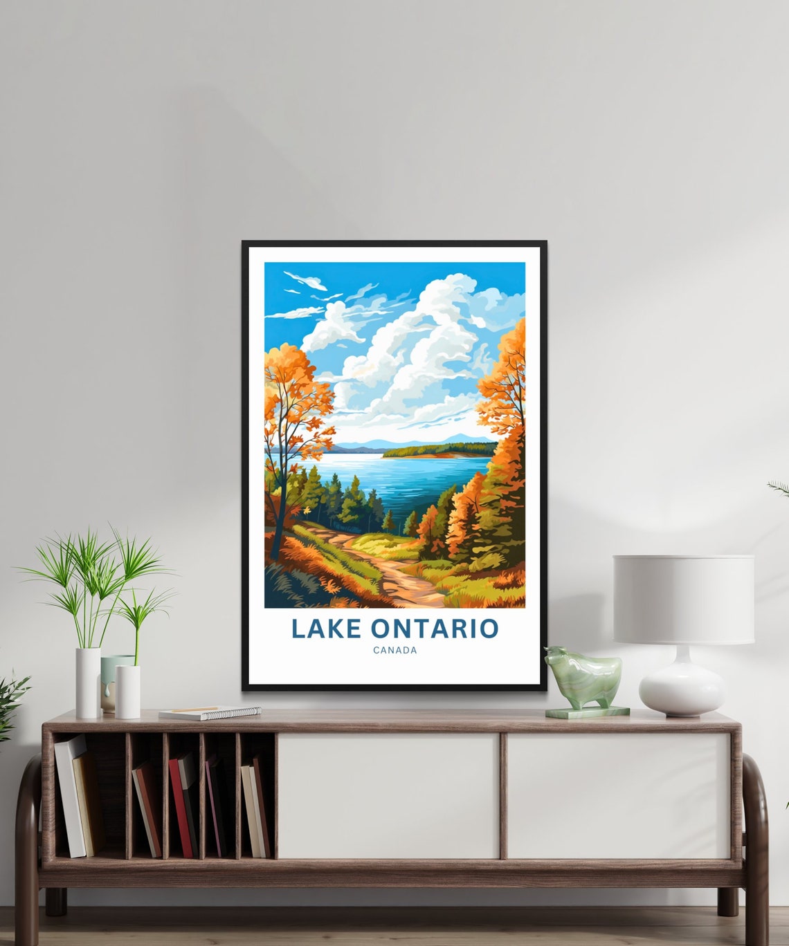 Lake Ontario Canada Autumn Forest Trail Lake View Travel Poster - Image 3