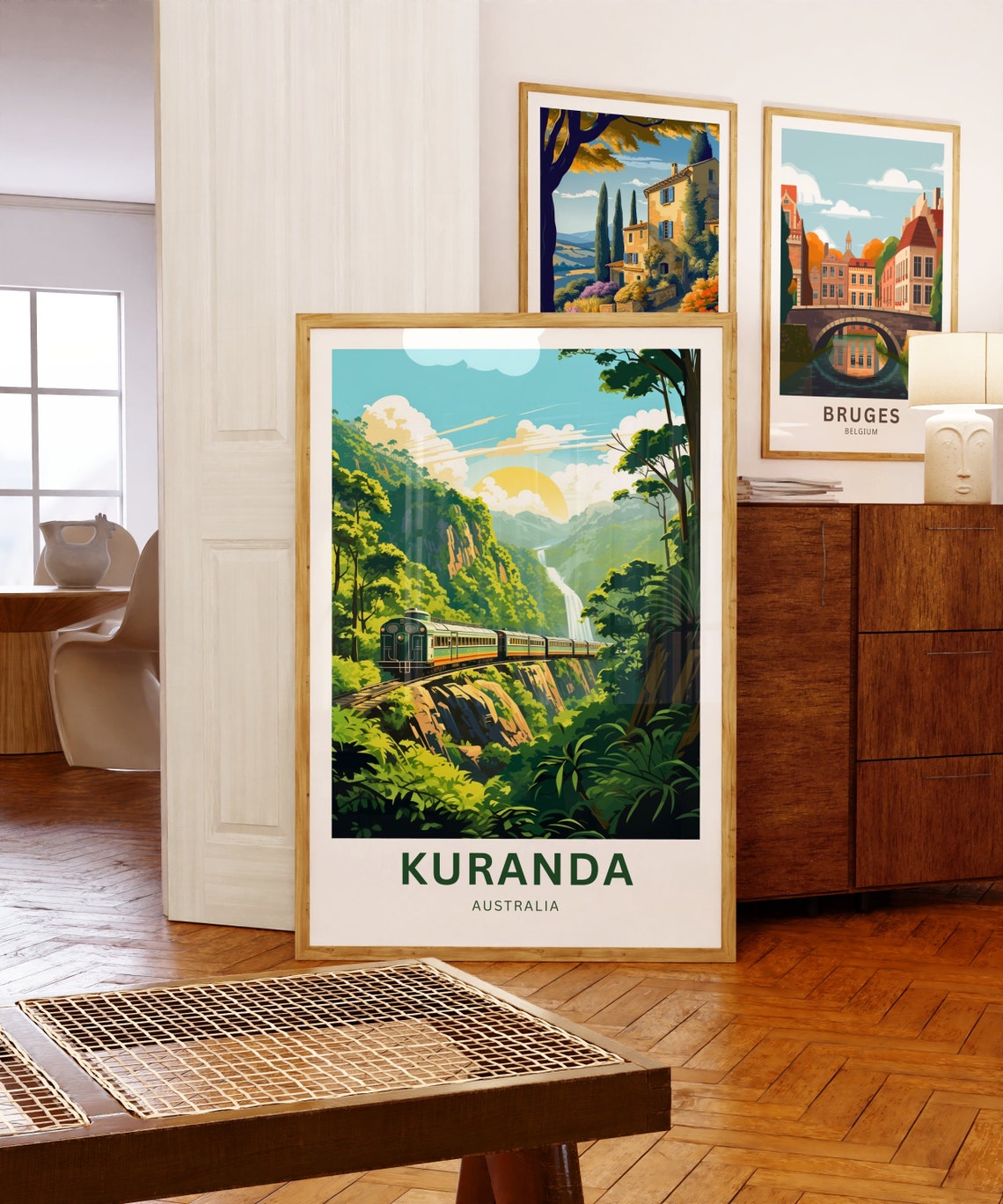 Kuranda Australia Sunset Train Bridge Vintage Travel Poster Gift - Image 5