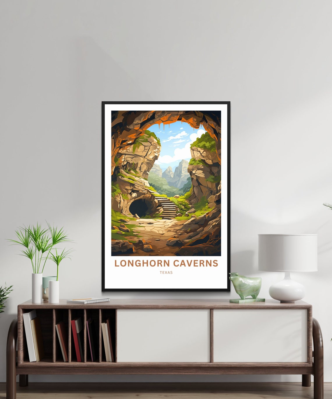 Longhorn Caverns Texas Cave Arch Stone Steps Nature Travel Poster - Image 2