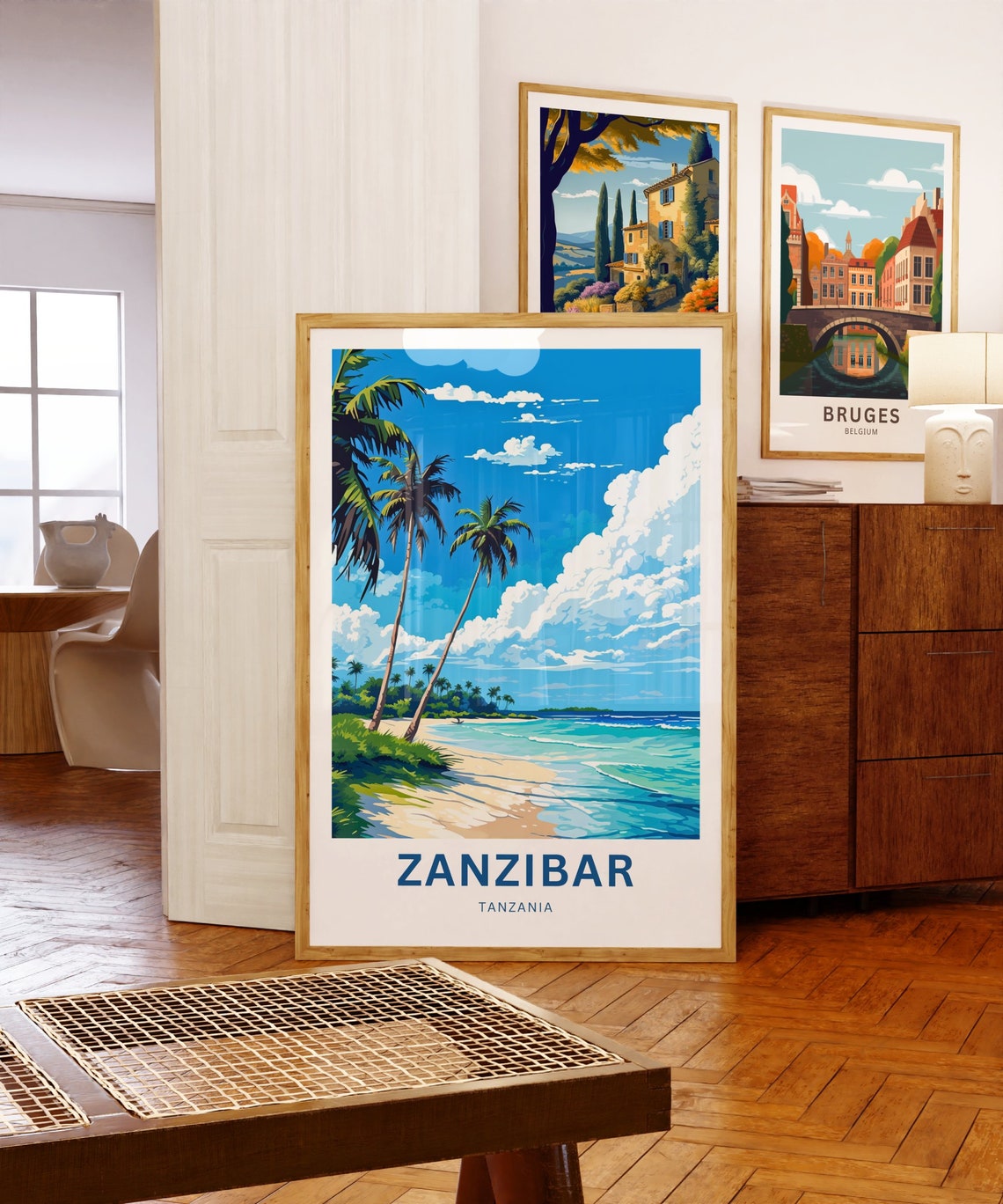 Zanzibar Tanzania Personalized Palm Beach Turquoise Waves Poster - Image 5