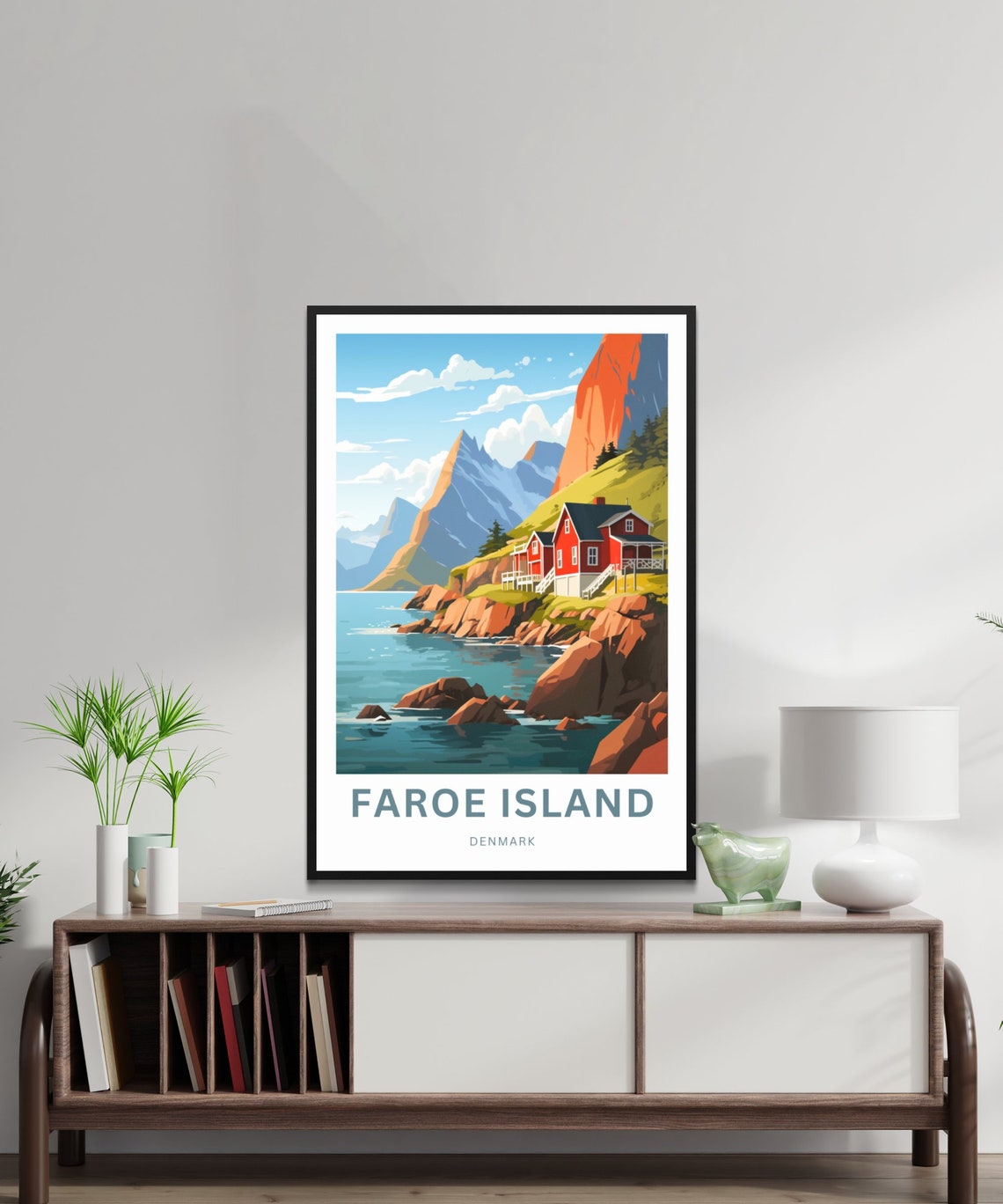 Faroe Island Denmark Coastal Cliffs Personalized Travel Poster - Image 2
