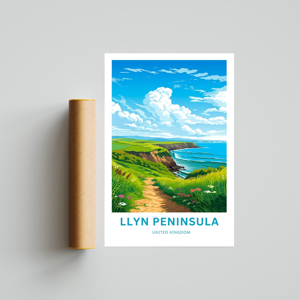Llyn Peninsula Wales Coastal Path Cliffs Wildflowers Travel Poster - Image 4