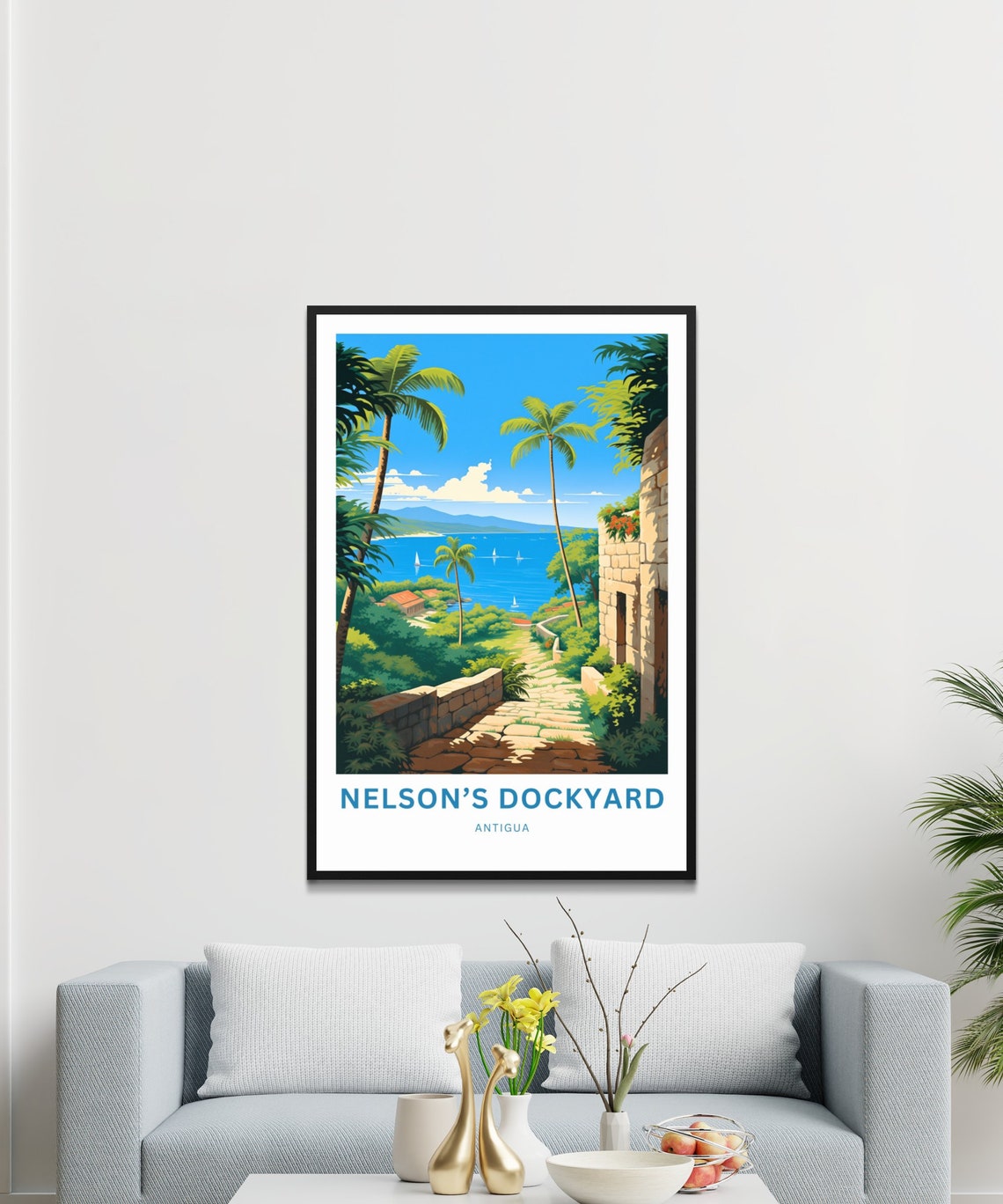 Nelson's Dockyard Antigua Palm Path Harbor View Travel Poster - Image 3
