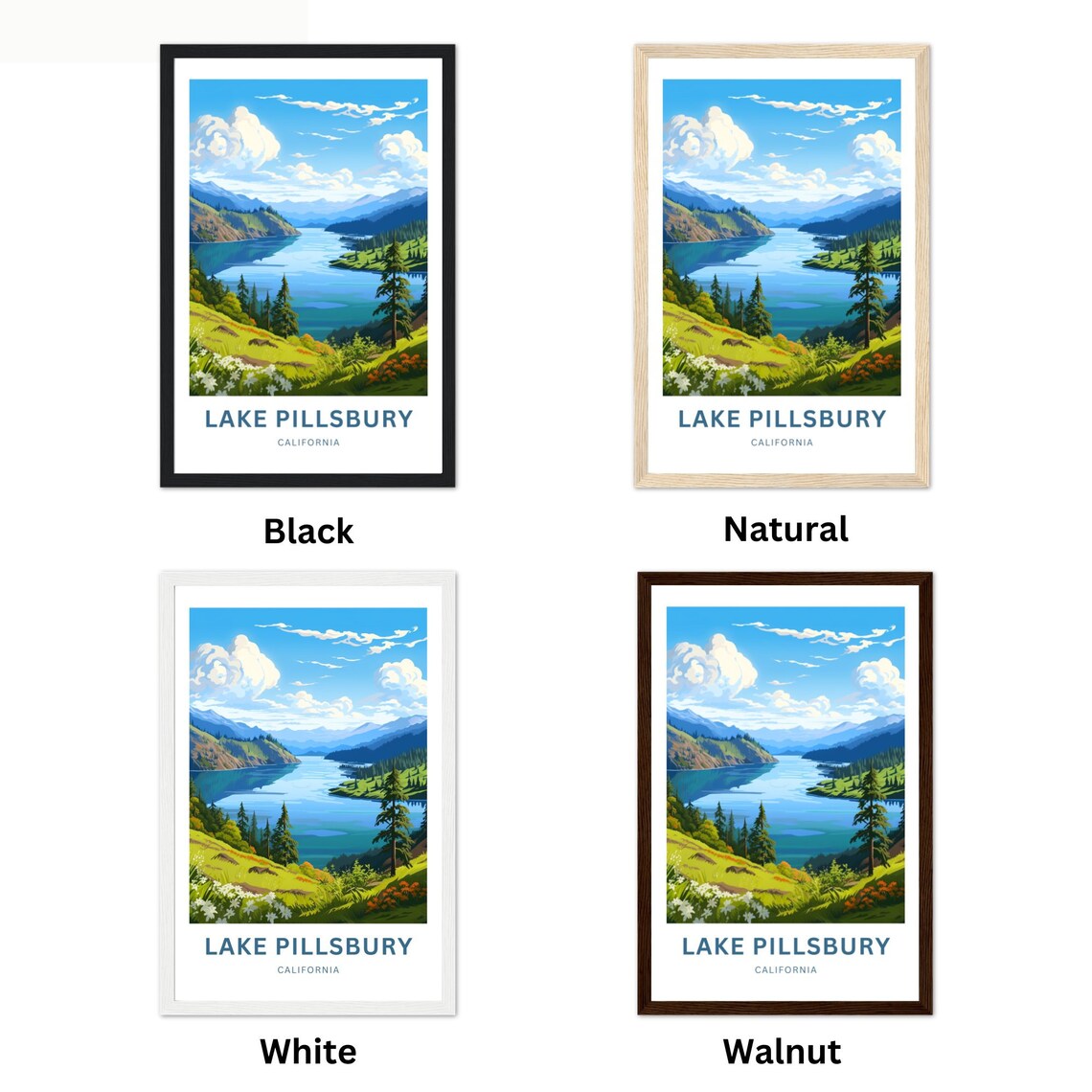 Lake Pillsbury California Serene Forest Lake In The Mountains Poster - Image 2