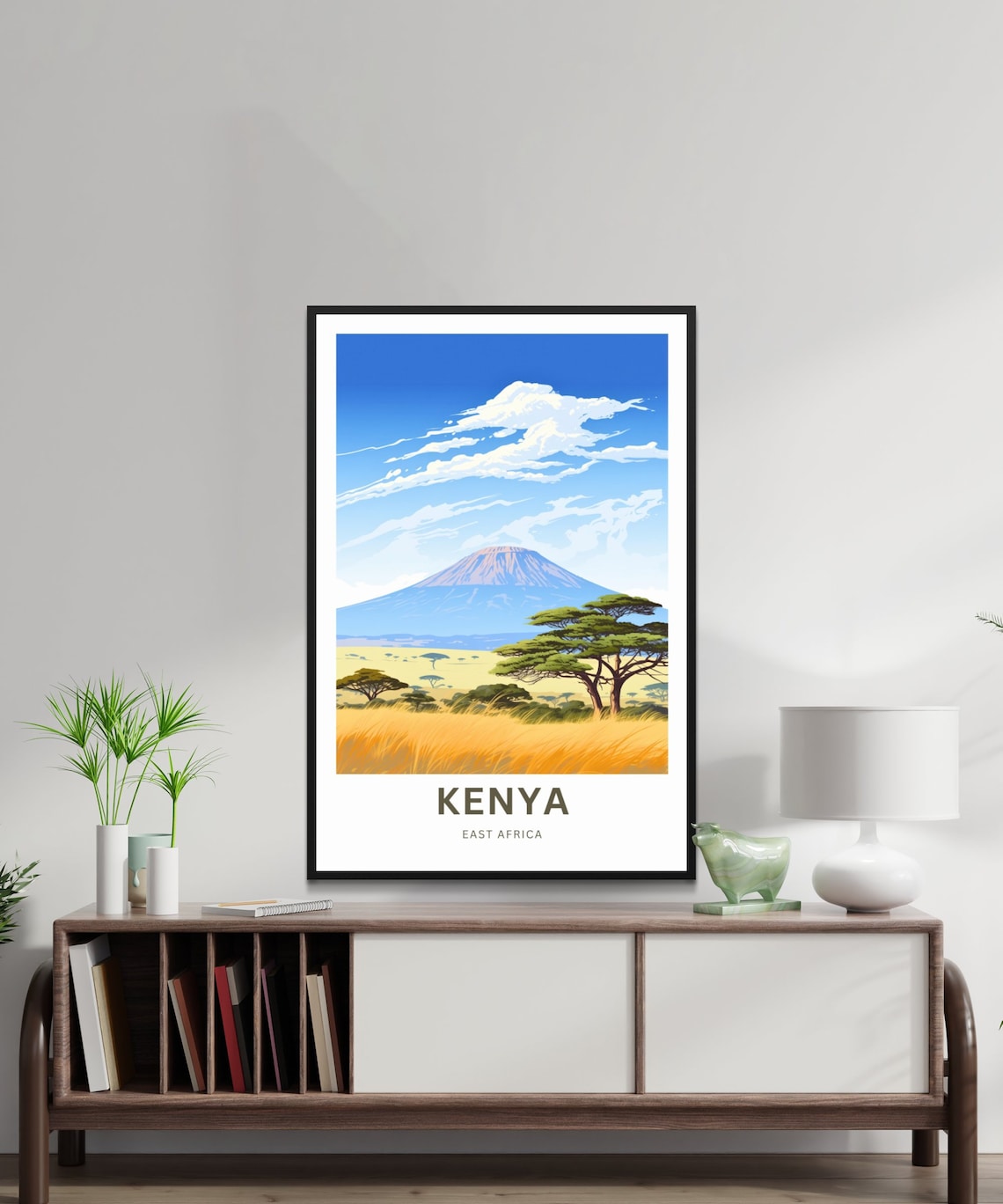 Kenya East Africa Savanna Mountain Vista Golden Grassland Poster - Image 2