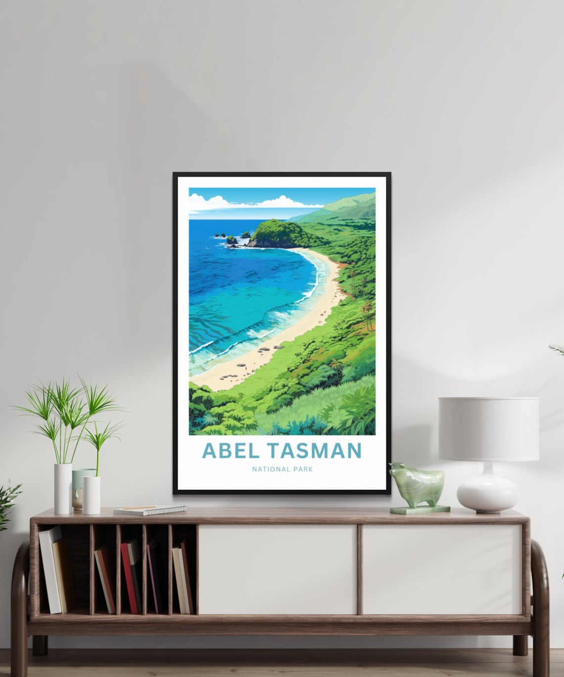 Abel Tasman National Park Coast Cove Lush Green Hills Poster - Image 2