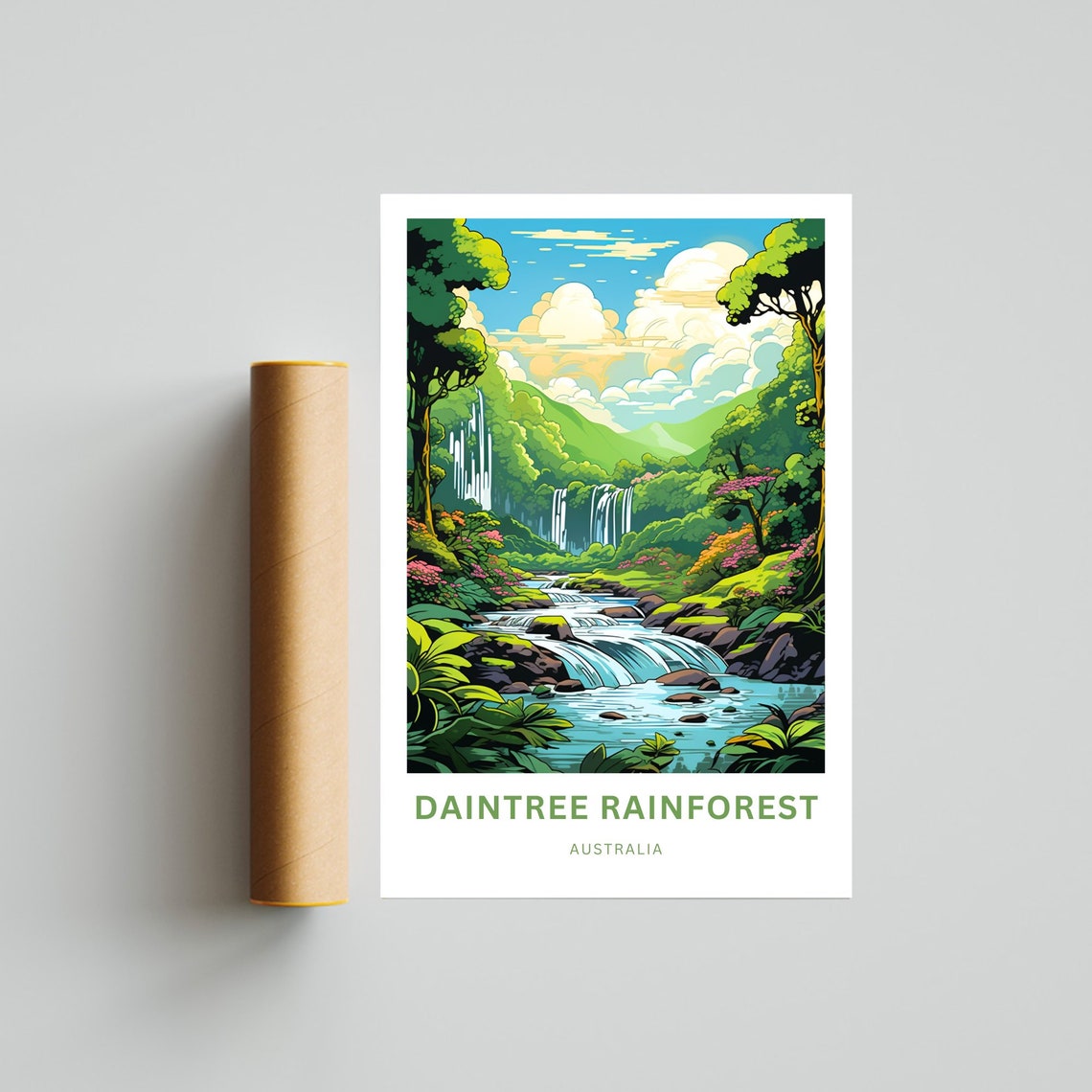Daintree Rainforest Australia Waterfall Jungle River Travel Poster - Image 4
