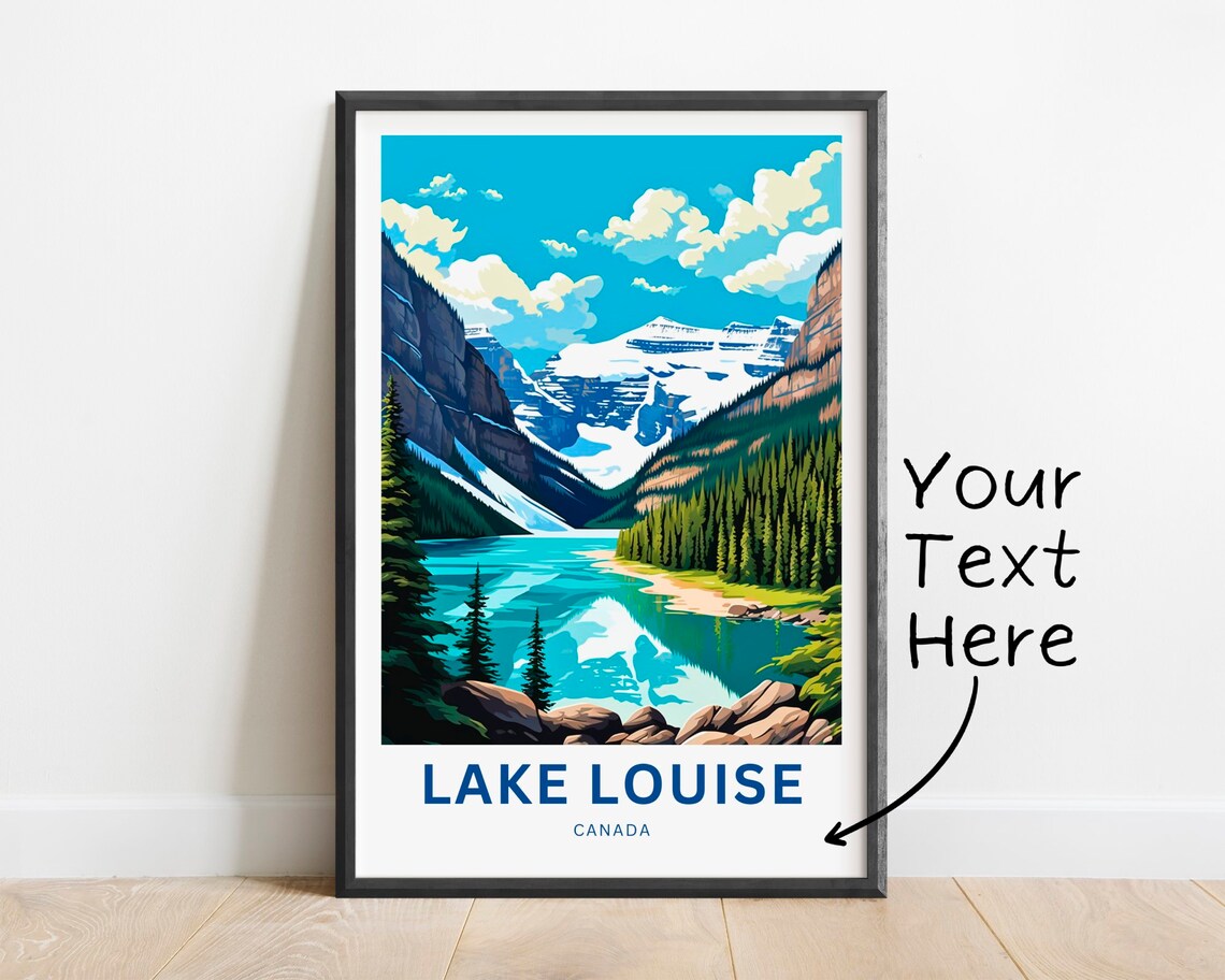 Personalized Lake Louise Travel Poster, Canada Wall Art
