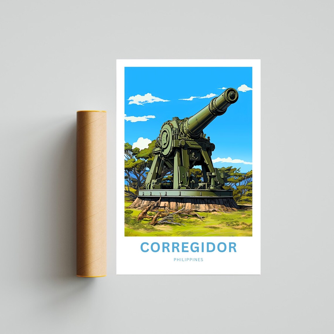 Corregidor Philippines Personalized Historic Coastal Cannon Poster - Image 4