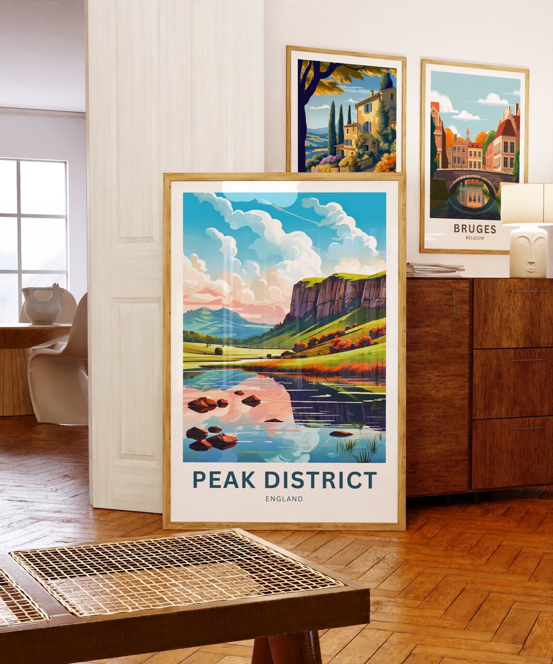 Peak District Lake Cliffs National Park England Travel Poster - Image 5