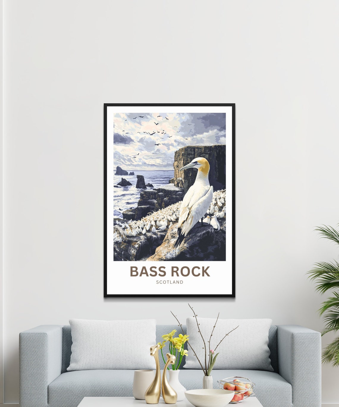 Personalized Bass Rock Scotland Gannet Colony Sea Cliff Poster - Image 4