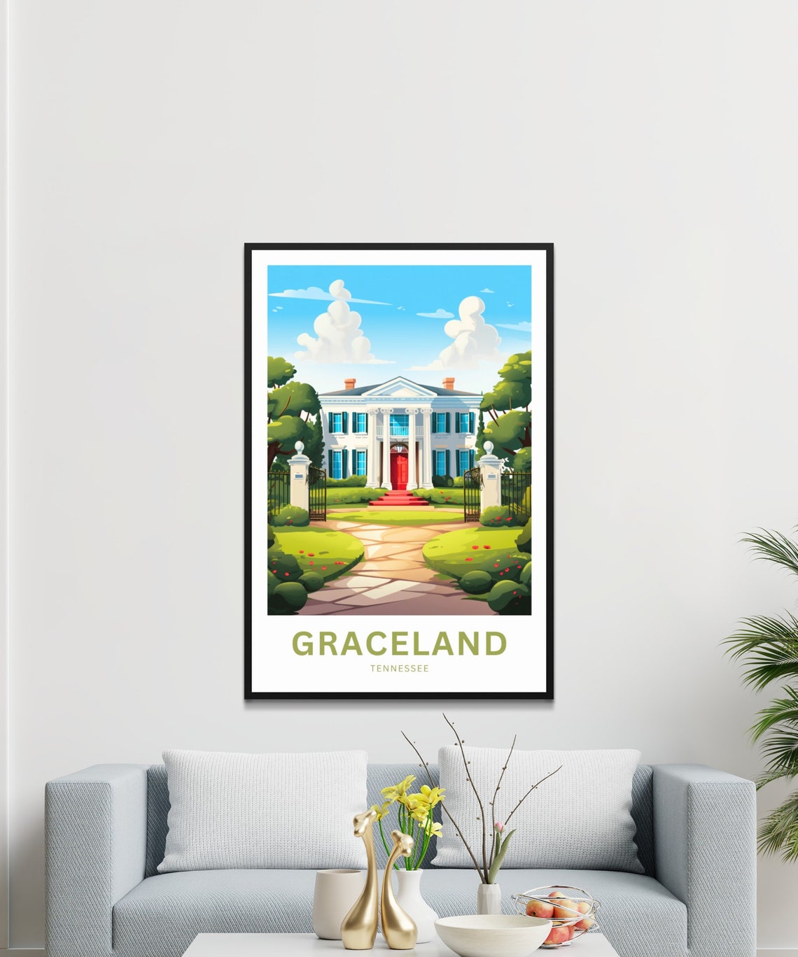 Graceland Mansion Memphis Tennessee Elvis Presley Home Travel Poster - Image 3