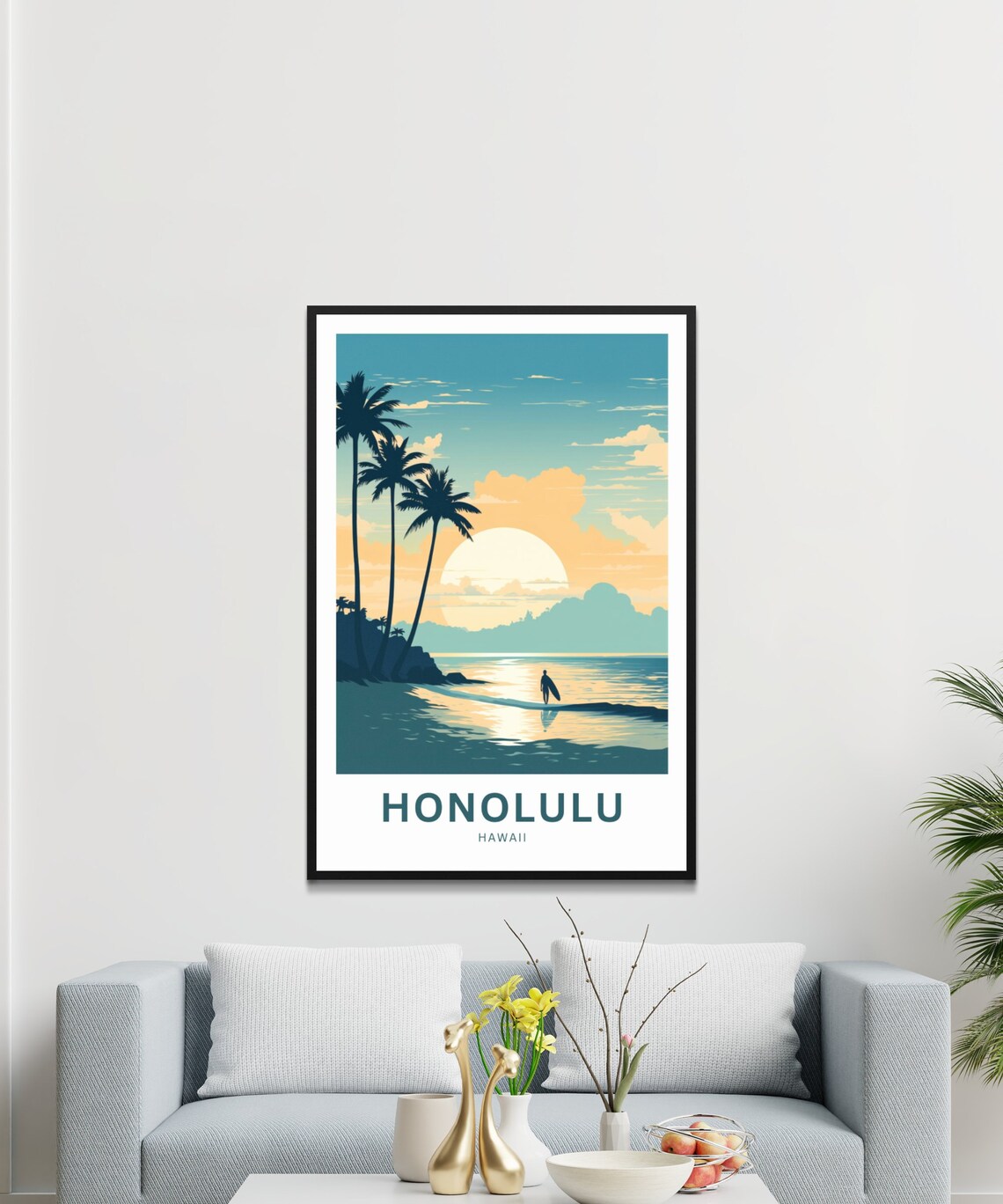 Honolulu Hawaii Travel Poster, United States Wall Art - Image 3