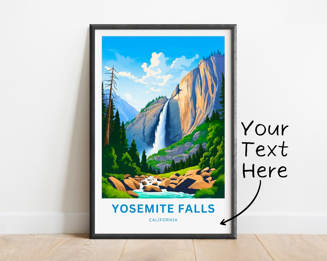 Yosemite Falls California National Park Waterfall Landscape Poster