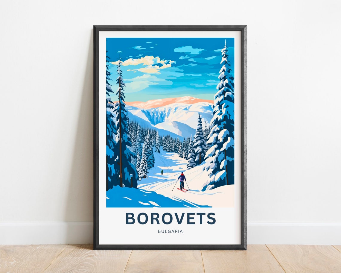 Borovets Bulgaria Cross Country Ski Trail Winter Blue Poster
