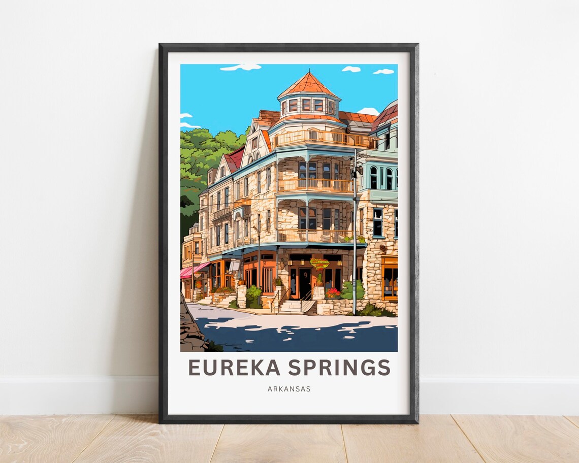 Eureka Springs Arkansas Historic Stone Building Travel Poster