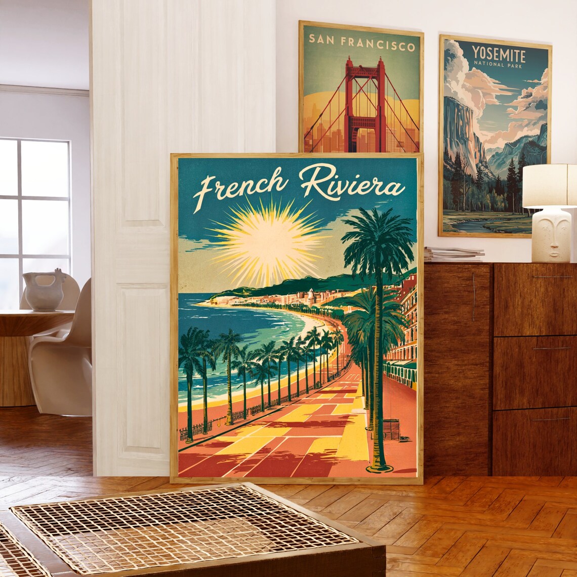 French Riviera Vintage Travel Poster French Riviera Print France Wall Art Framed Present Gift France Present - Image 5