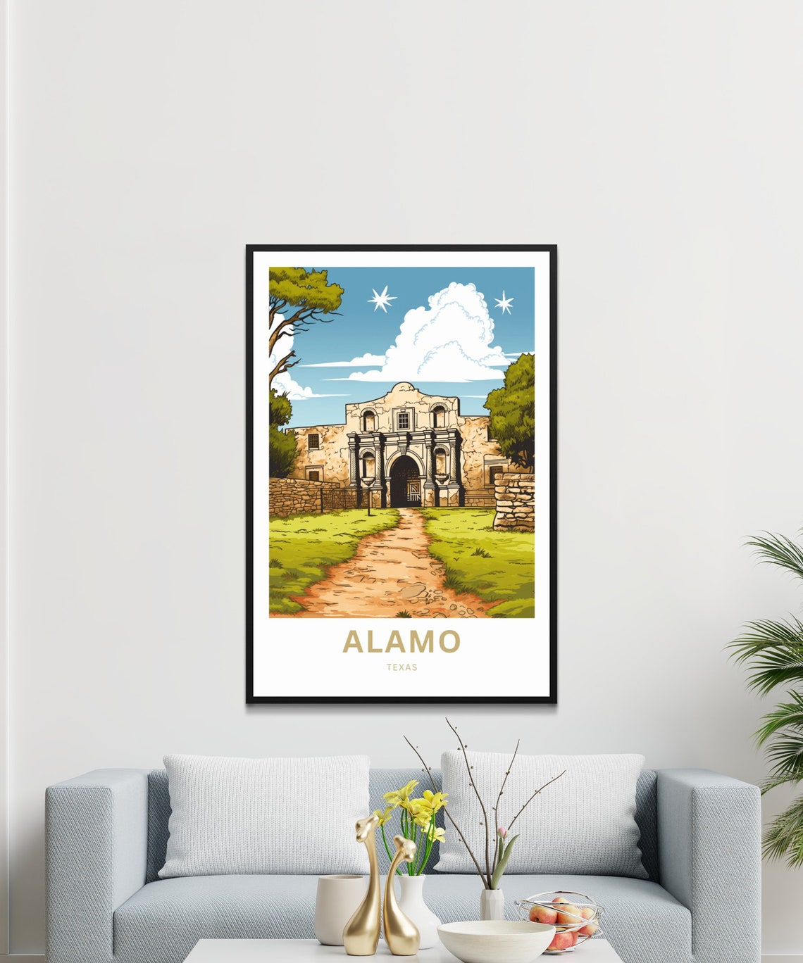 Personalized Alamo Texas Mission Front Day Custom Text Poster - Image 3