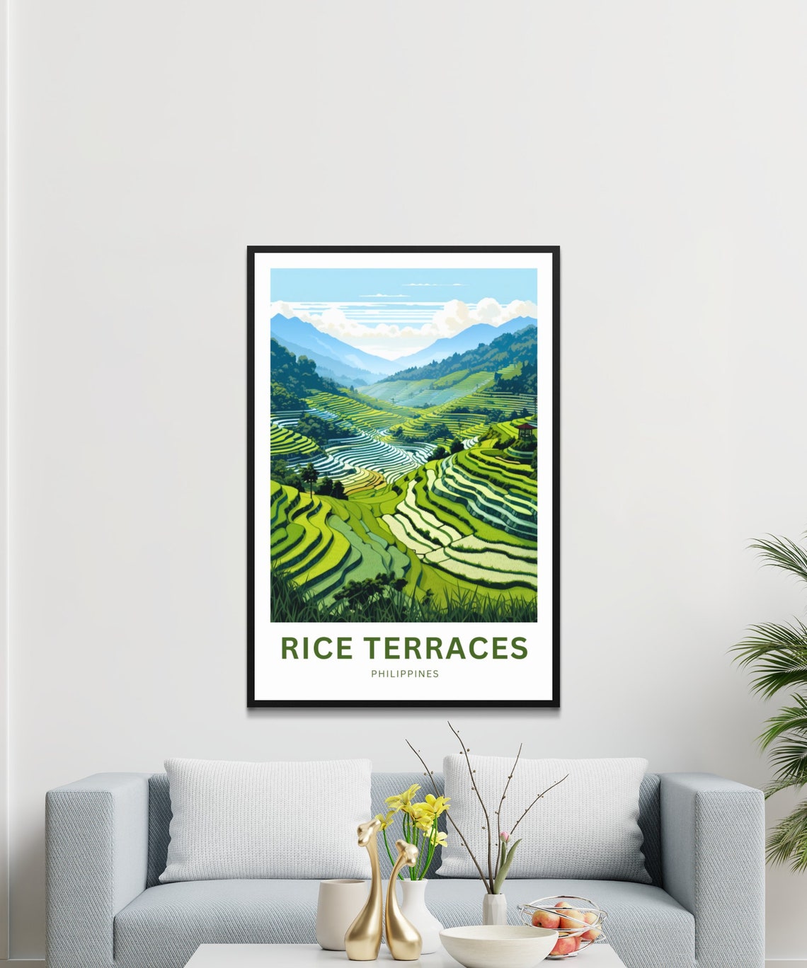 Personalized Philippines Rice Terraces Custom Text Travel Poster - Image 3