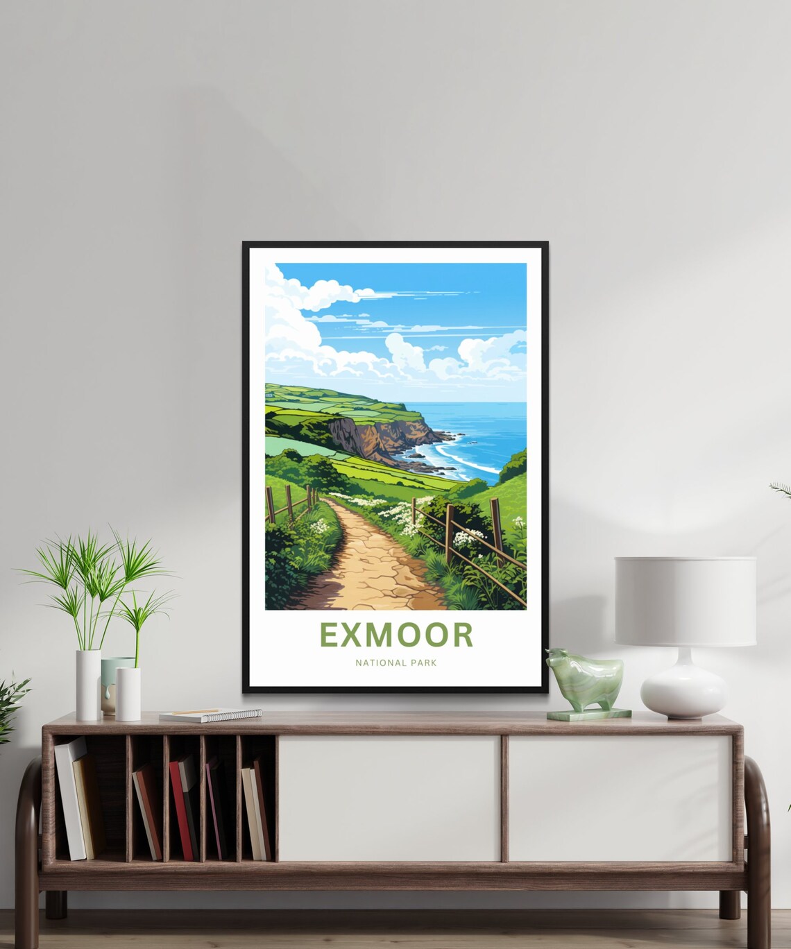 Exmoor National Park Green Coastal Footpath Cliff Sea View Poster - Image 2