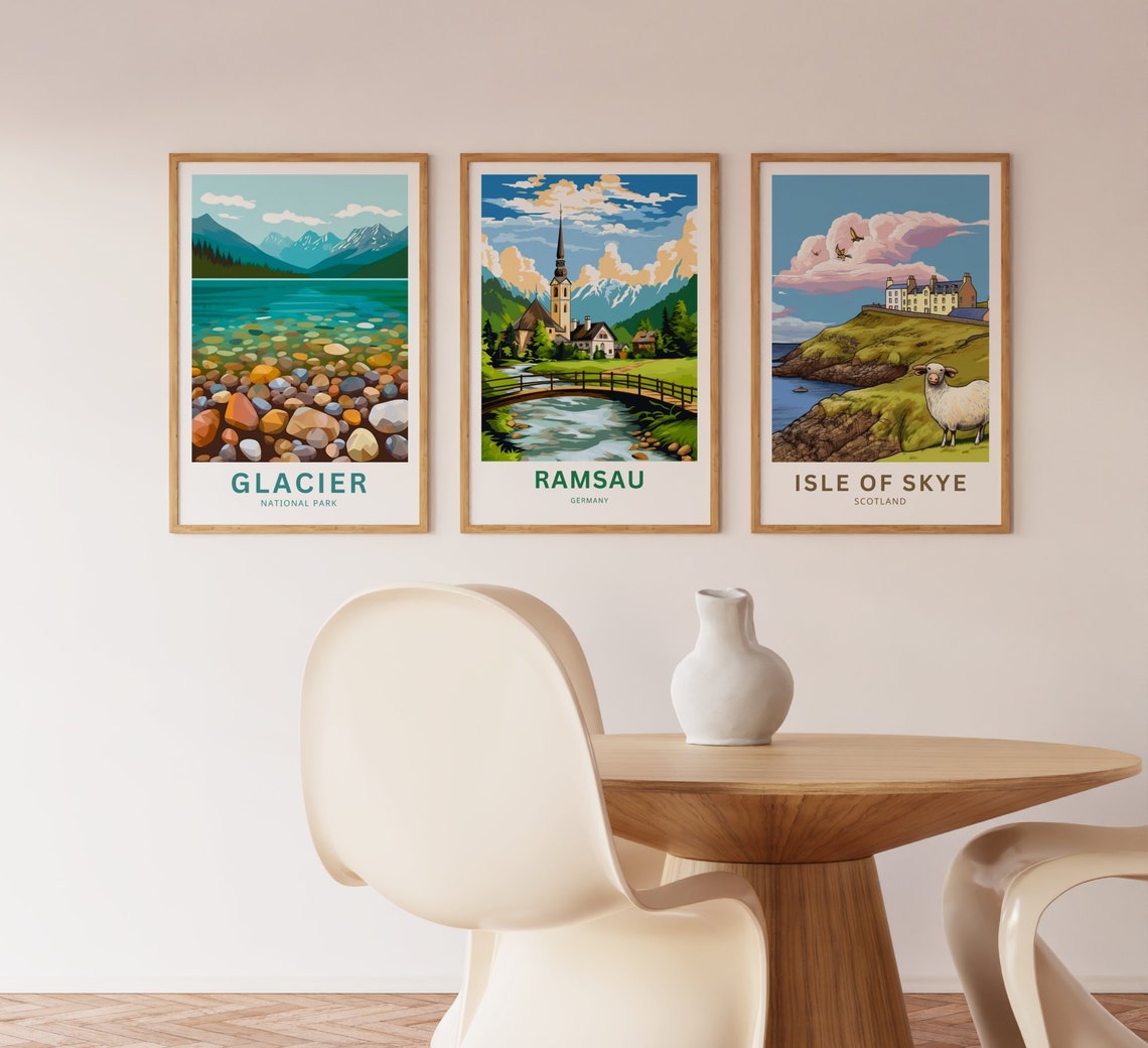 Ramsau Germany Wooden Bridge Stream And Church Steeple Poster - Image 3