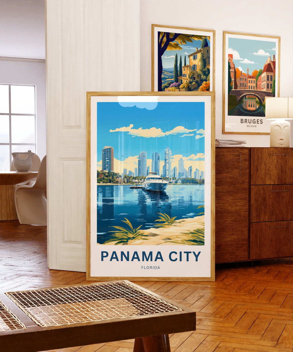 Personalized Panama City Florida Marina Custom Text Travel Poster - Image 5