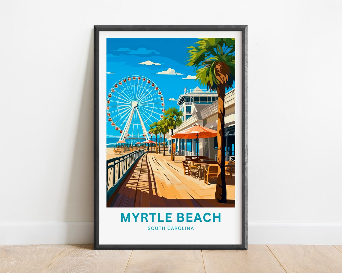 Myrtle Beach South Carolina Boardwalk Ferris Wheel Daytime Poster - Image 2