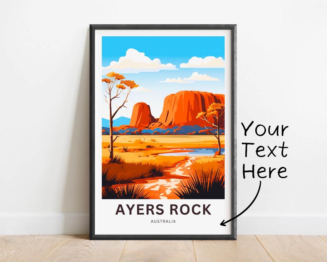 Personalized Ayers Rock Australia Uluru Custom Desert Travel Poster