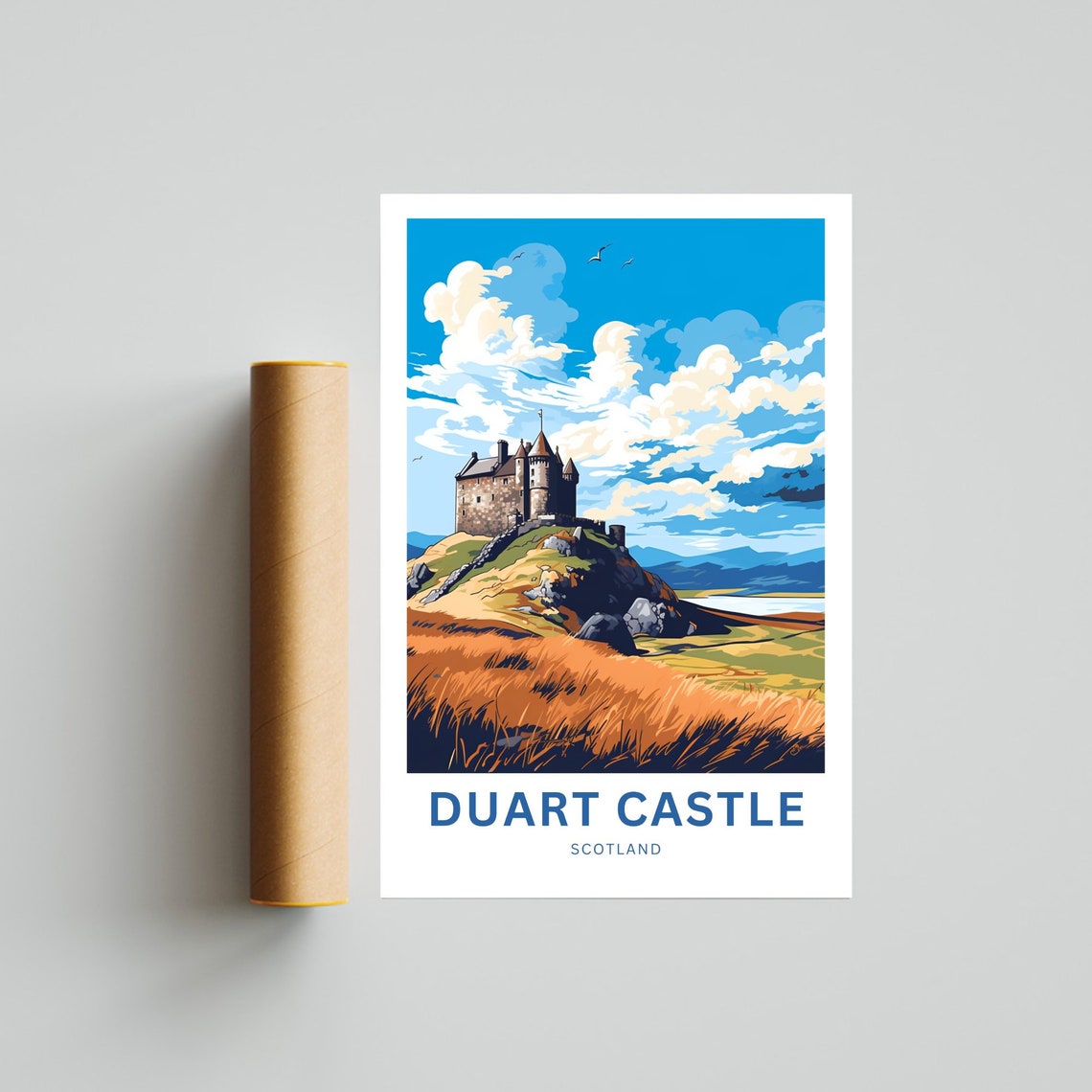 Duart Castle Scotland Ruins Hilltop Personalized Travel Poster - Image 4