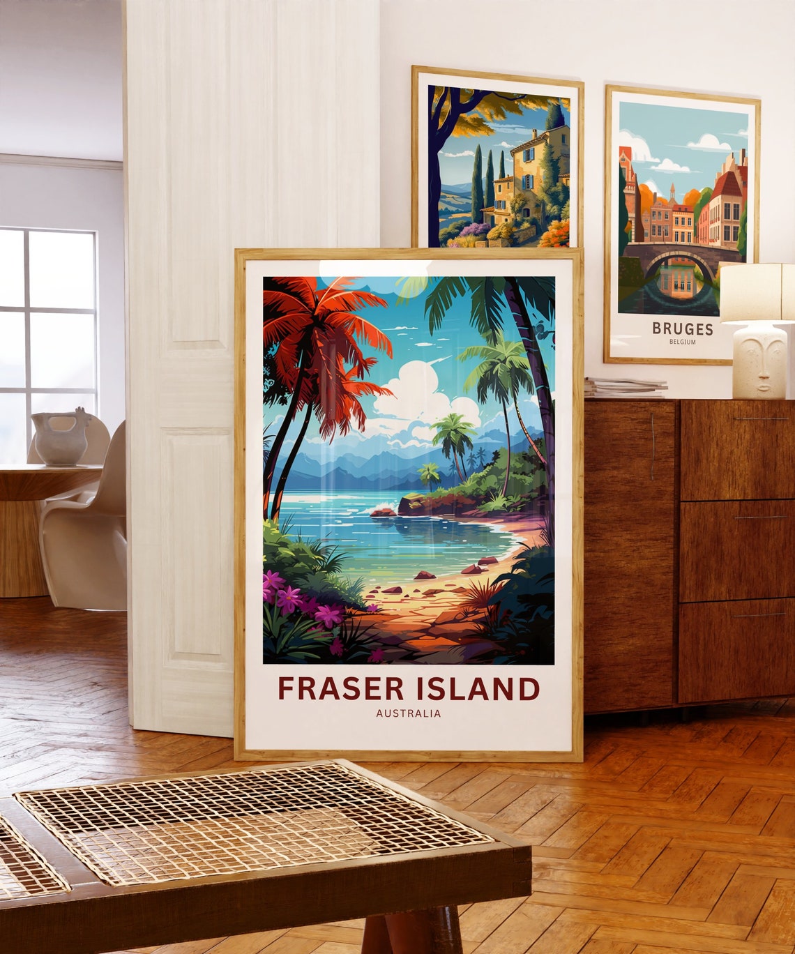 Fraser Island Australia Tropical Cove Palm Trees Beach Poster - Image 5
