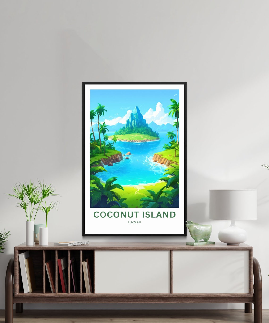 Coconut Island Hawaii Lush Volcanic Island Personalized Poster - Image 3