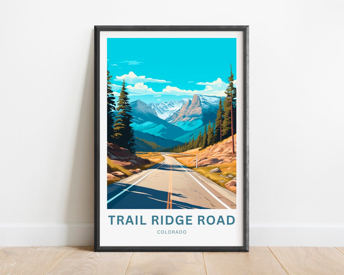 Trail Ridge Road Colorado Scenic Mountain Drive Travel Poster