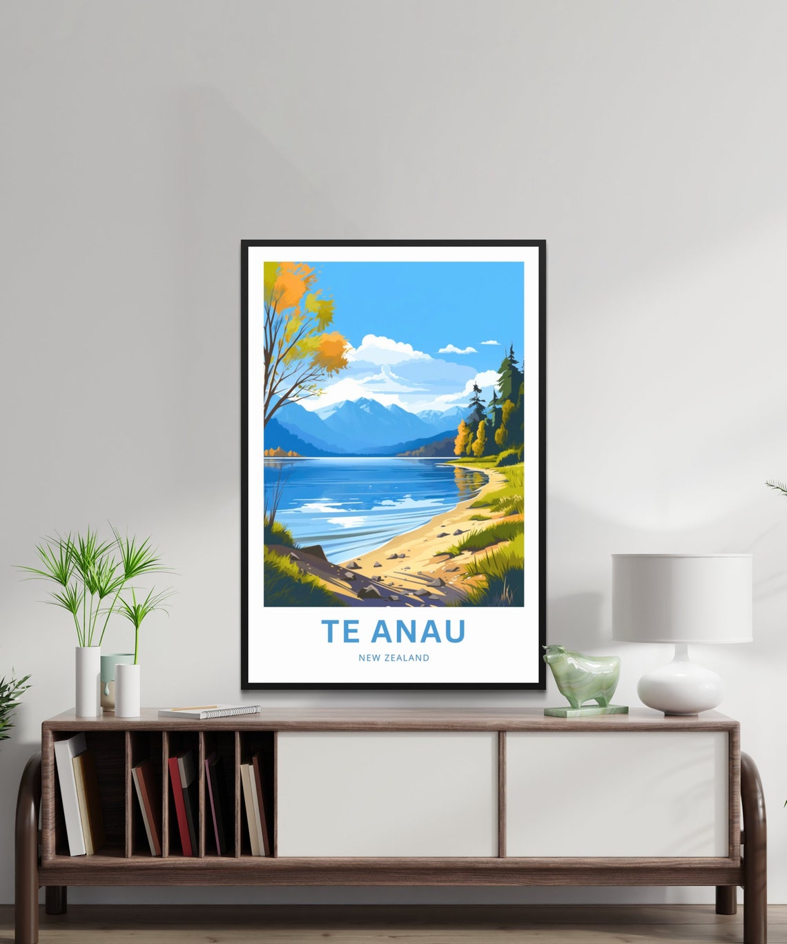 Te Anau Personalized New Zealand Alpine Lakeshore Scene Poster - Image 2