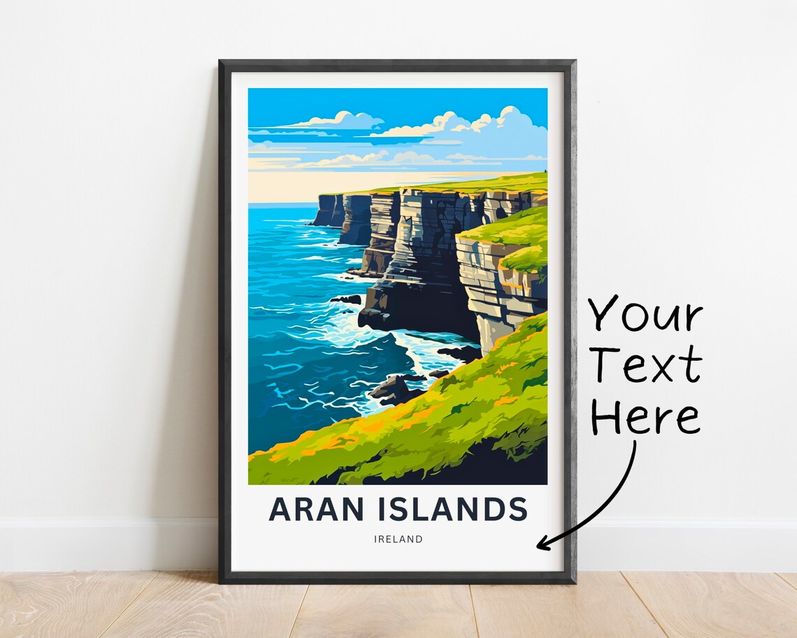 Aran Islands Ireland Personalized Towering Sea Cliff Sunset Poster
