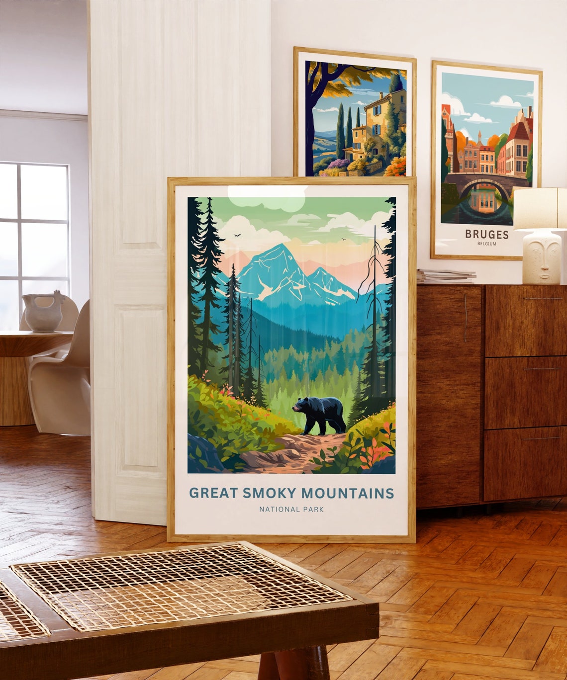 Personalized Great Smoky Mountains Bear Forest Trail Gift Poster - Image 5