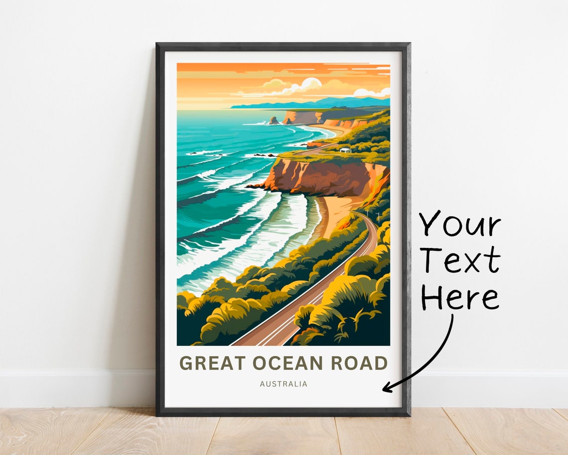 Great Ocean Road Australia Personalized Poster with Cliffside Drive