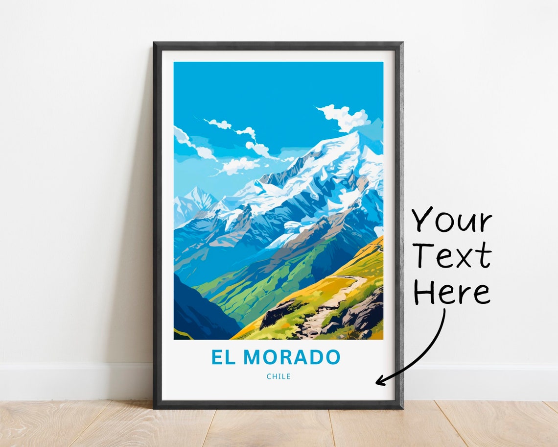 Personalized El Morado Chile Andes Snow Peak Hiking Travel Poster